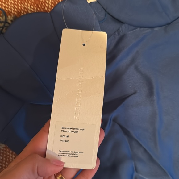 NWT Anna October Tulip Maxi Dress in Blue size medium - Picture 7 of 10